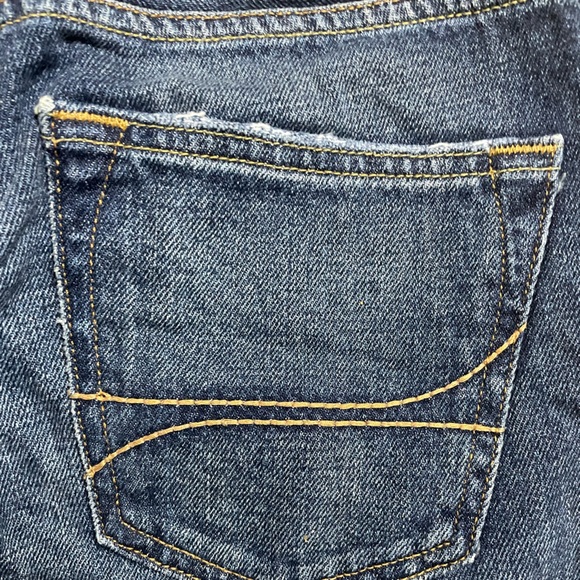 Hollister Heavyweight 100% Cotton Navy boot cut Demin Vintage Fade No Stretch - Picture 7 of 12